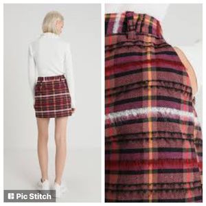 NWT Topshop Boutique Tweed Plaid Mini Skirt US 8/ UK 12/ Eur 40/ M Fall $75
